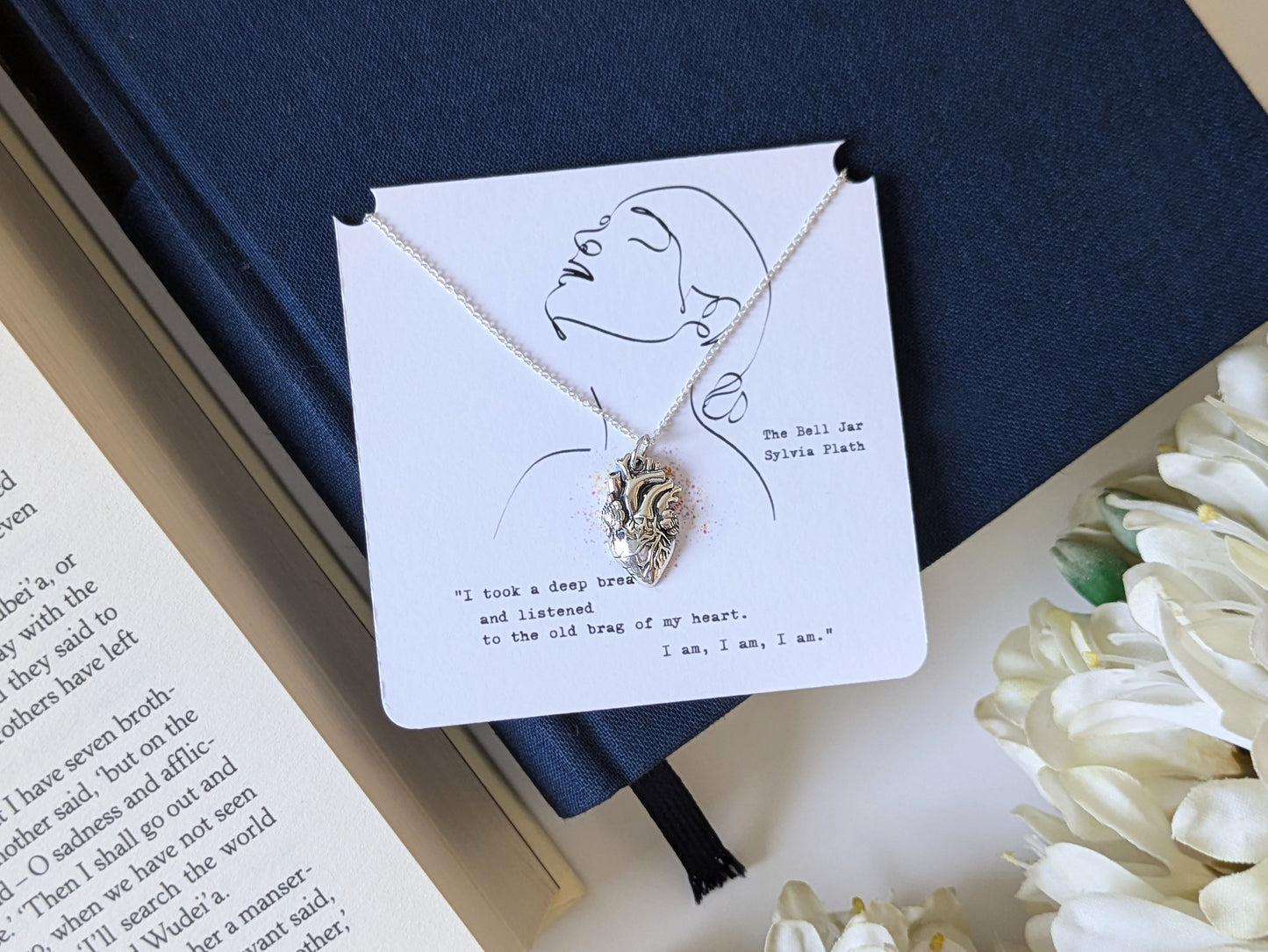 Anatomical Heart Necklace - Sylvia Plath Jewellery