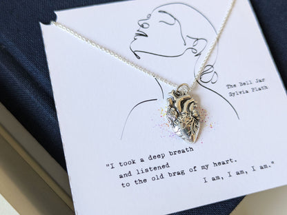 Anatomical Heart Necklace - Sylvia Plath Jewellery