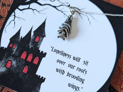 Hanging Bat Necklace - Dracula Jewellery