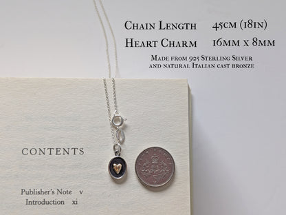 Framed Heart Necklace - Pride and Prejudice Jewellery