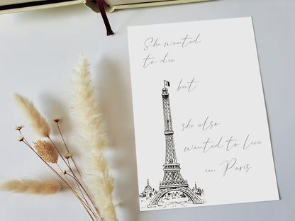 She Also Wanted To Live in Paris - Madame Bovary - Quote Art