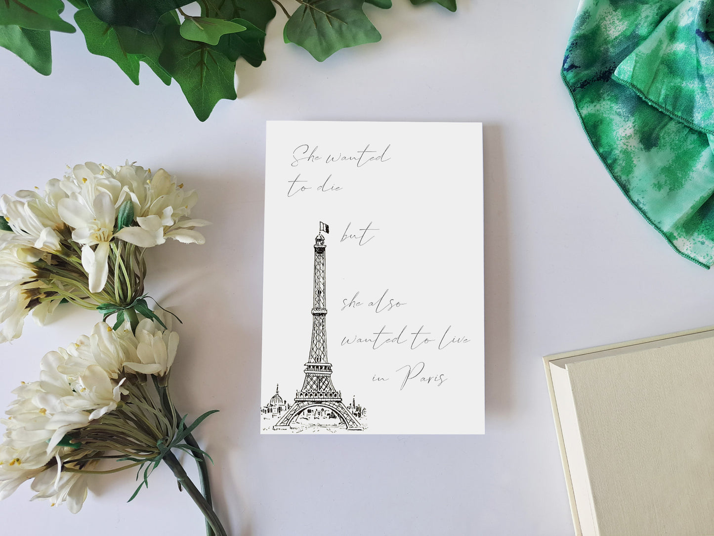 She Also Wanted To Live in Paris - Madame Bovary - Quote Art