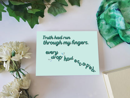 Truth Had Run Through My Fingers - A Room Of One's Own - Quote Art