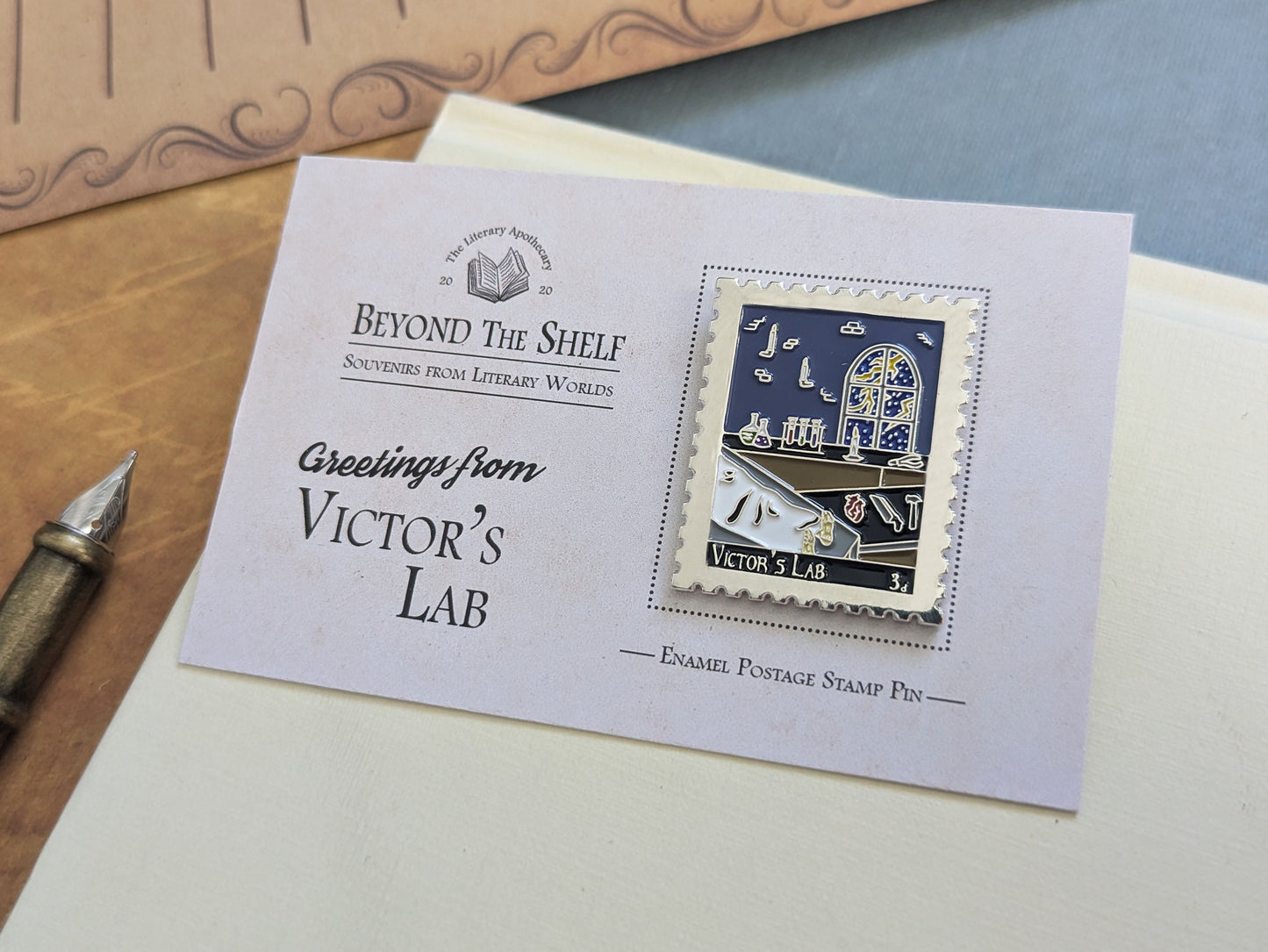 Victor's Lab Enamel Pin - Frankenstein Literary Souvenir